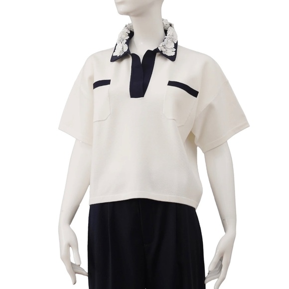 Elegant White and Black Blouse for Any Occasion - Picture 6 of 6